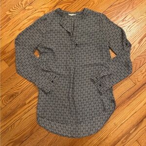 Pleione | Black and White Geometric Printed Blouse | Size S